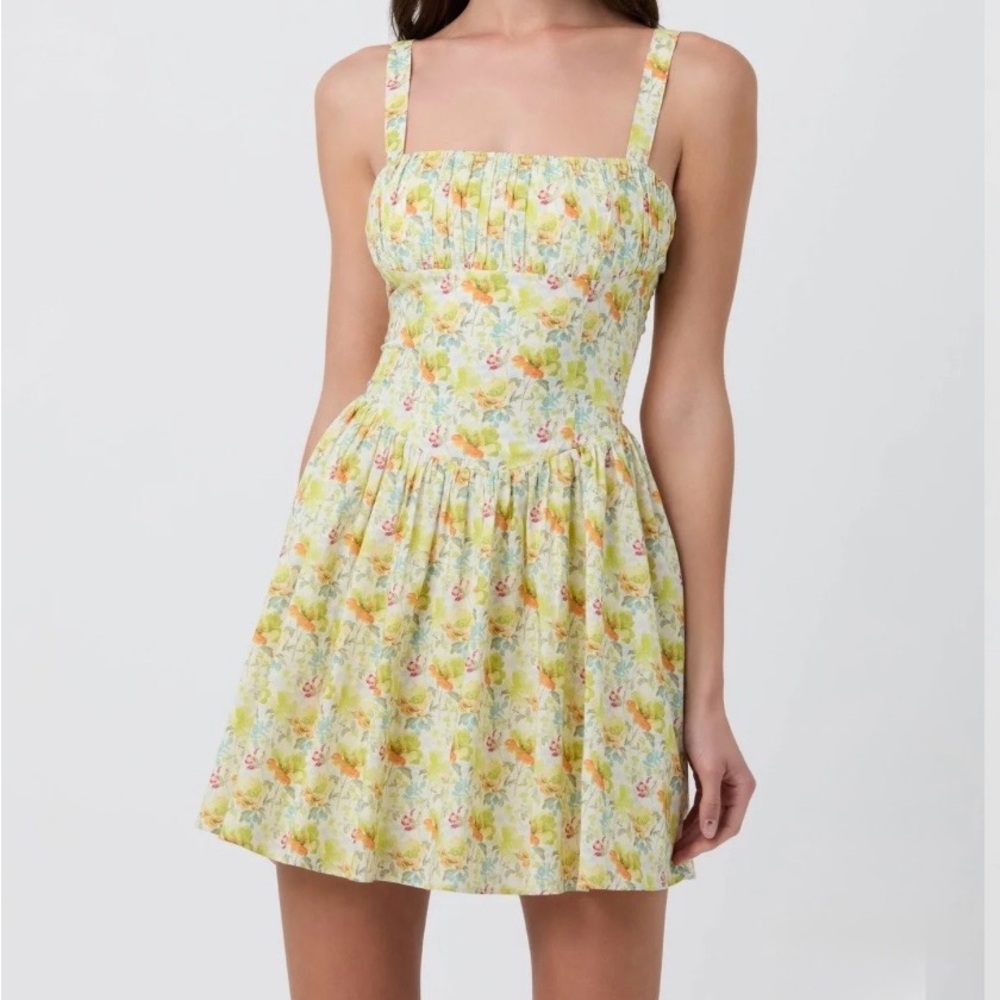 Astr Floral Milkmaid Mini Dress - Picture 2 of 13
